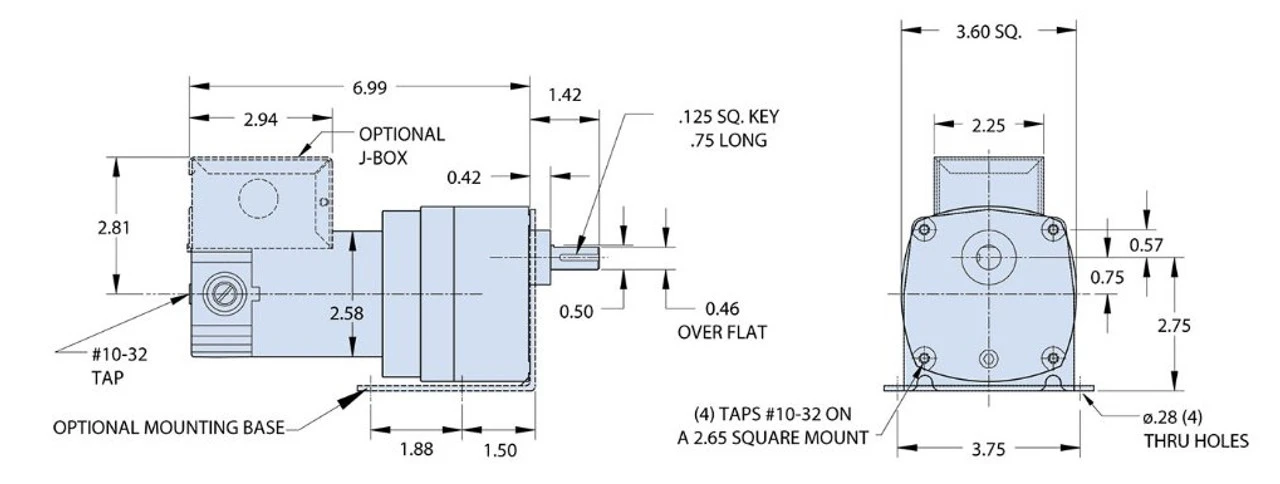 Bison 011-190-4025 Gear Motor 1/20 Hp, 71 RPM 24VDC - Image 2