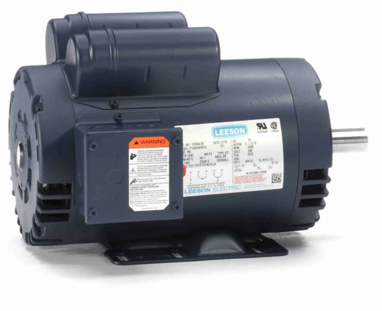 120554.00 Leeson | 5 Hp 3450 RPM 145T 230V Air Compressor Motor - Image 2