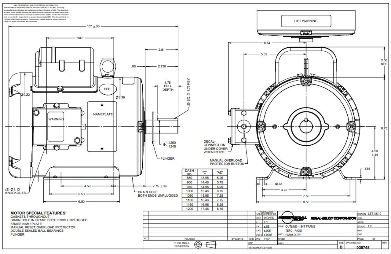 131542.00 Leeson | 3 Hp 1740 RPM 184T Frame TEFC (Farm Duty) 230 Volts - Image 4