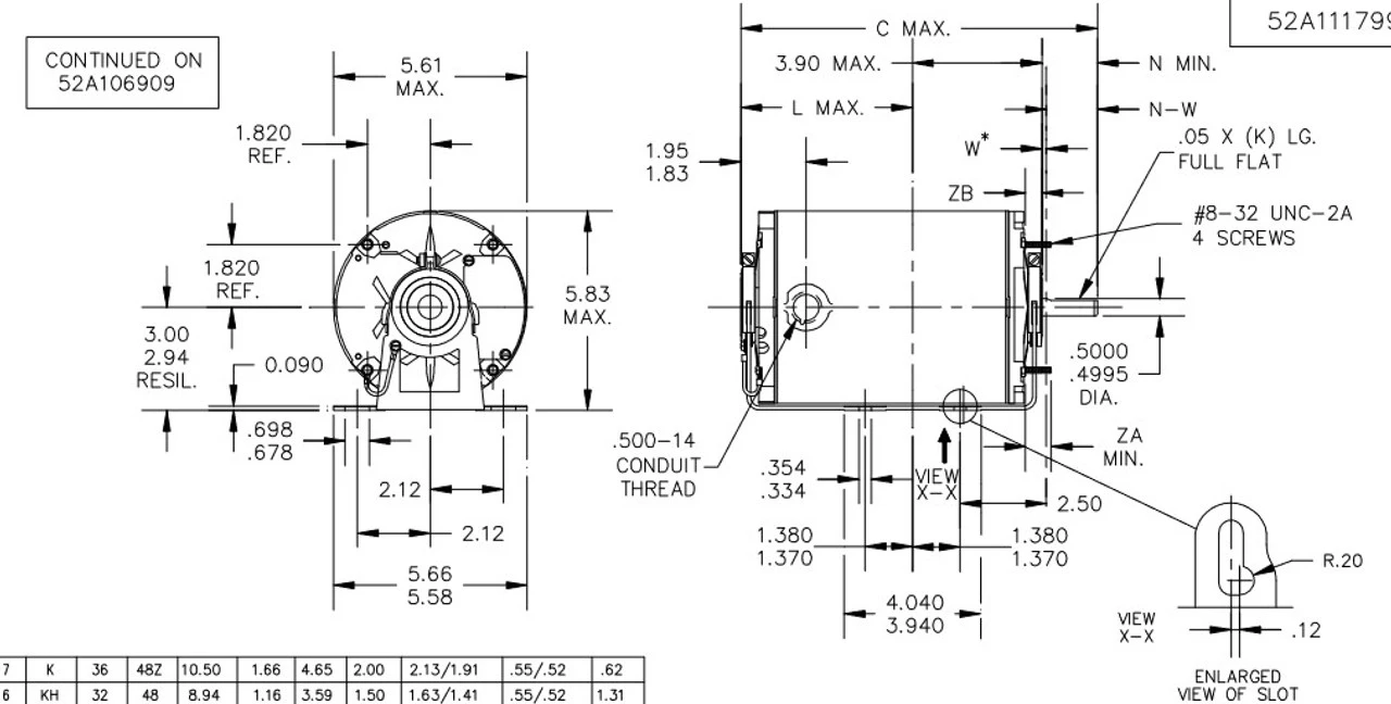 H134 Marathon 1/4 Hp 1800 RPM 115V TEAO 48Y Frame Split Phase Farm Motor - Image 4