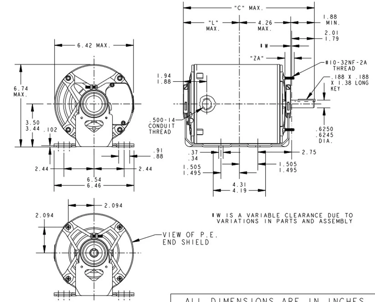 H137 Marathon 1/4 Hp 1200 RPM 115V TENV 48 Frame Split-Phase Farm Motor - Image 4