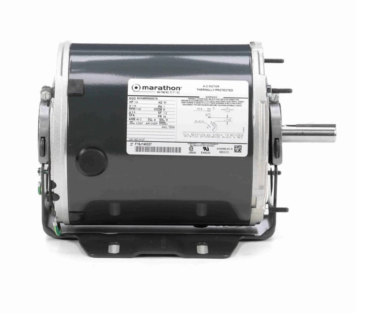 H137 Marathon 1/4 Hp 1200 RPM 115V TENV 48 Frame Split-Phase Farm Motor - Image 3