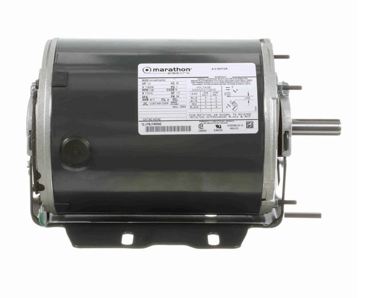 HG142 Marathon 1/3 Hp 1200 RPM 115/230V TENV 56 Frame Split-Phase Farm Motor - Image 3