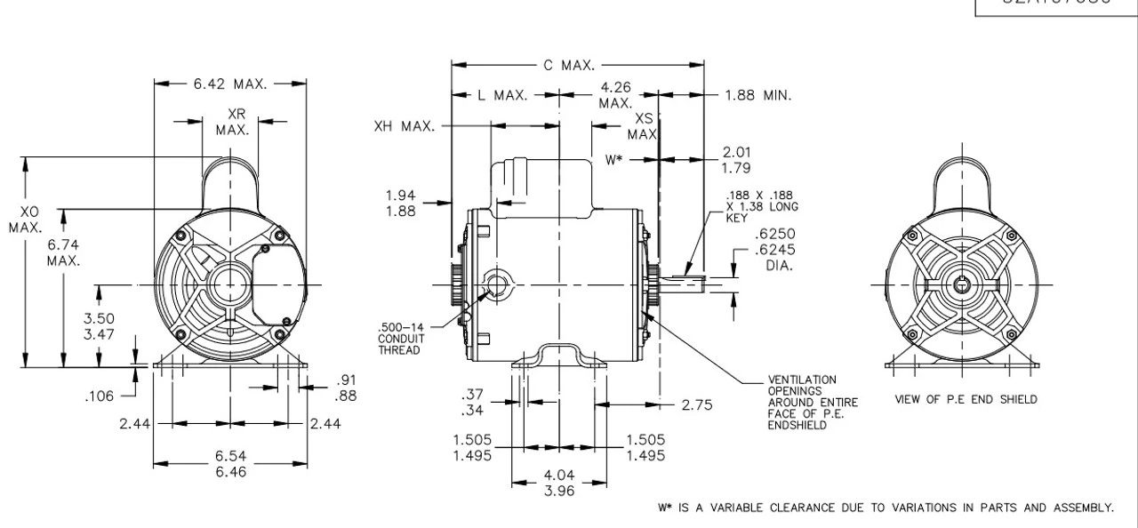C1480 Marathon 1 Hp (1 Speed) 115/230V 1800 RPM ODP 56 Frame Cap Start Pressure Washer Motor - Image 4