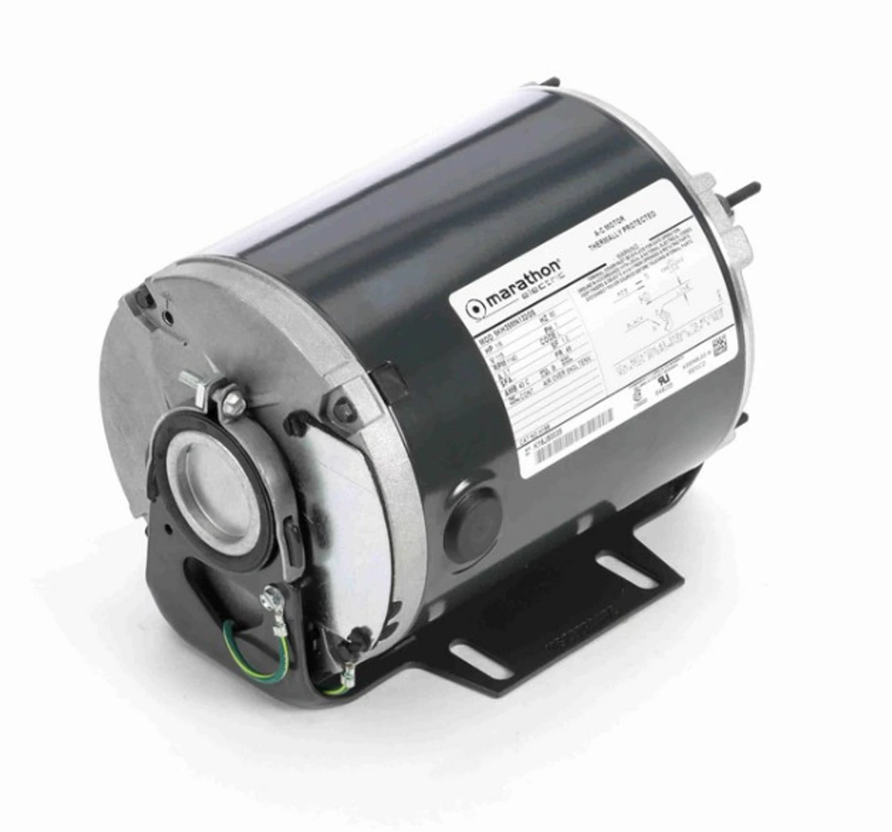 H198 Marathon 1/6 Hp 1200 RPM 115V TENV 48 Frame Split-Phase Farm Motor - Image 2