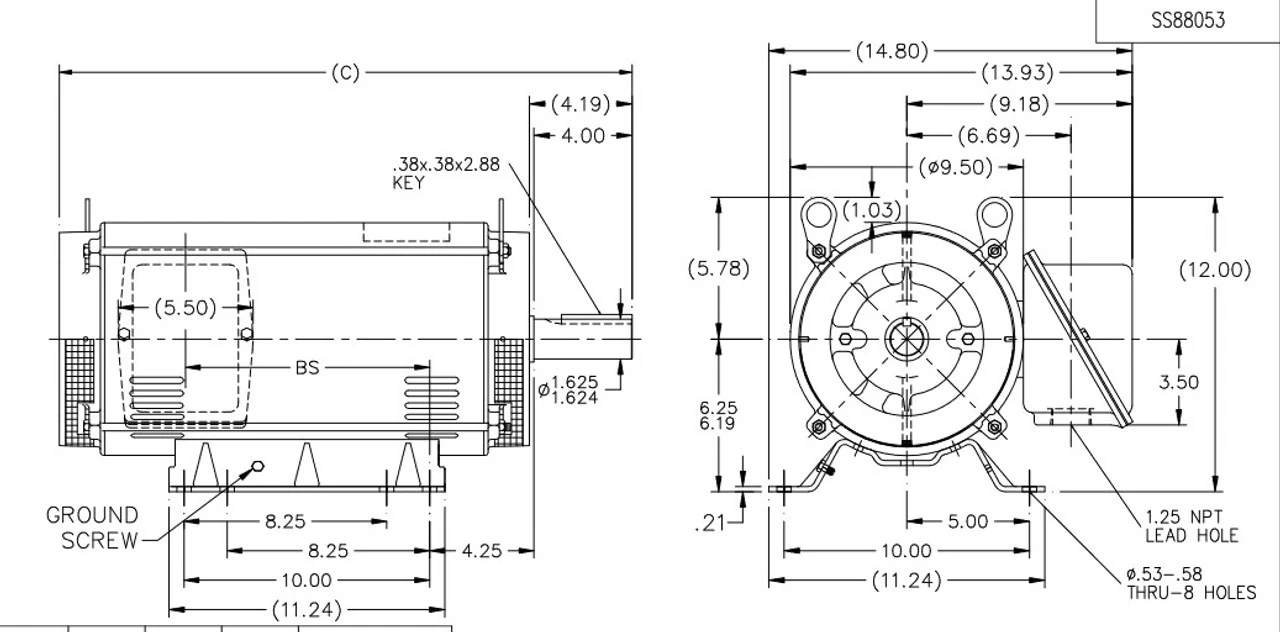 Y204 Marathon 10 Hp 230/460/796V 1200 RPM ODP 256T Frame 3-Phase Oil Pump Motor - Image 4