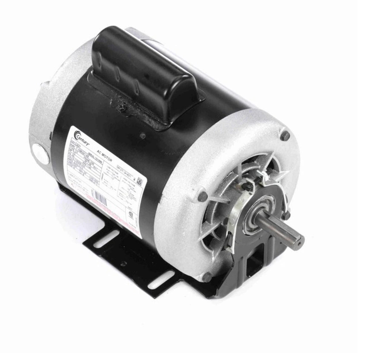 C231 Century 1/3 Hp (1 Speed) 115/208-230V 1200 RPM Open 56 Frame Cap Start Resilient Base Motor