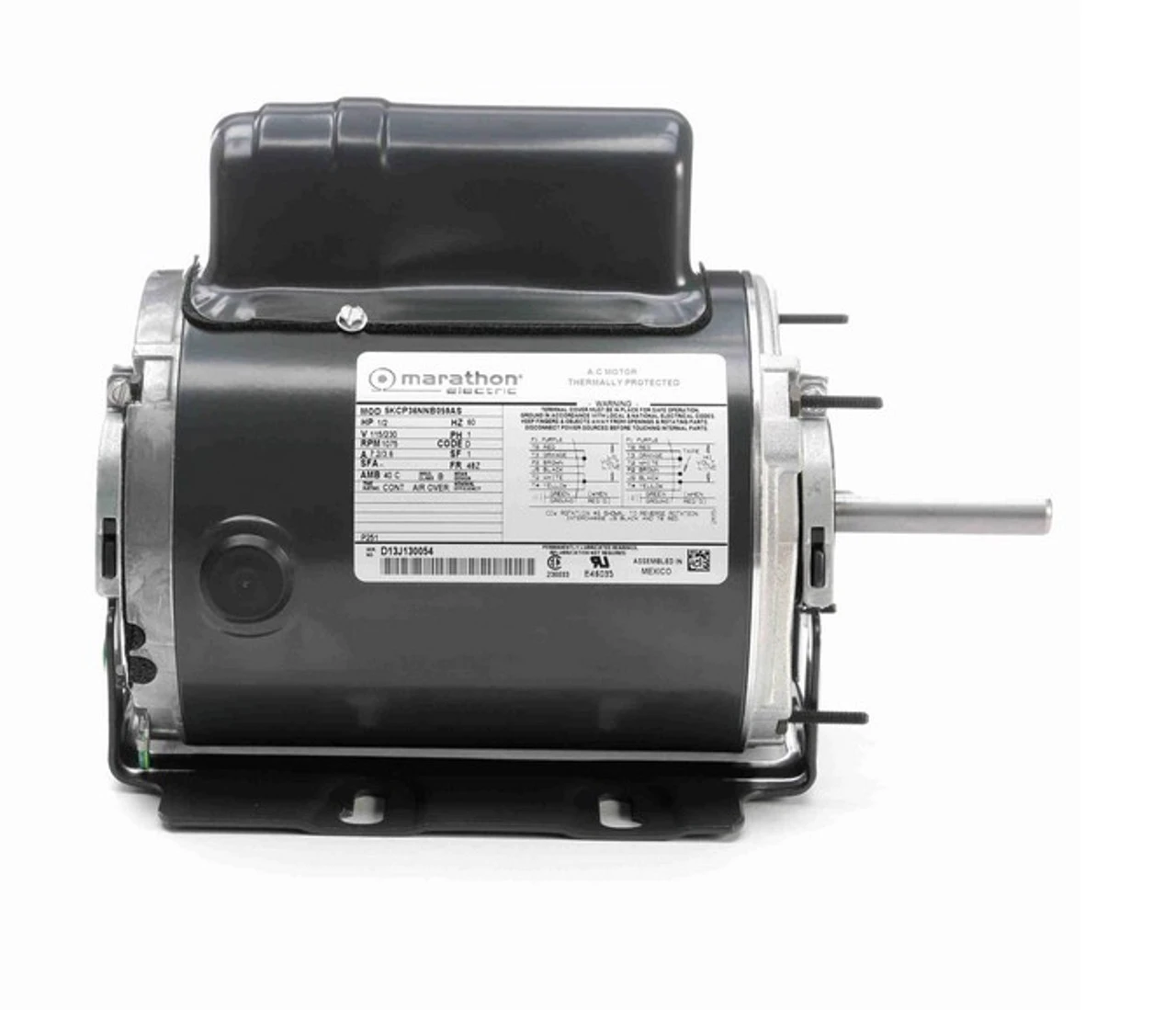 P251 Marathon 1/2 Hp 1200 RPM 115/230V TENV 48Z Frame PSC Farm Motor - Image 3