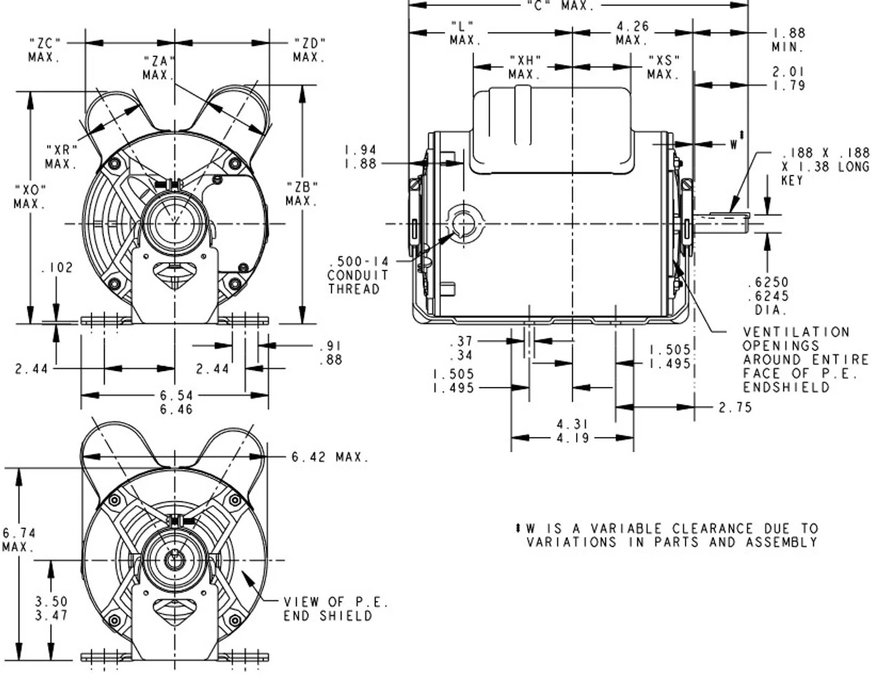 EG272 Marathon 3/4 Hp (2 Speed) 100-120/200-240V 1800 RPM ODP 56 Frame Cap Start/Run Resilient Base Motor - Image 4