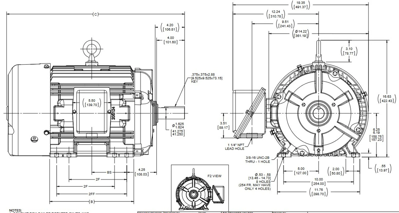 Y384 Marathon 15 Hp 460 Volt 1800/900 RPM (2 Speed) TEFC 256T Frame 3-Phase Cooling Tower Motor - Image 4