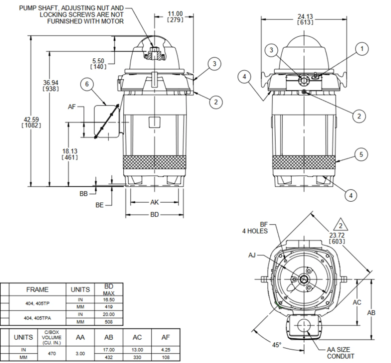 HO125V2SLGX Nidec 125 Hp 1800 RPM 460V 3-phase 405TP Frame Inverter-Duty Vertical Holloshaft Motor - Image 2