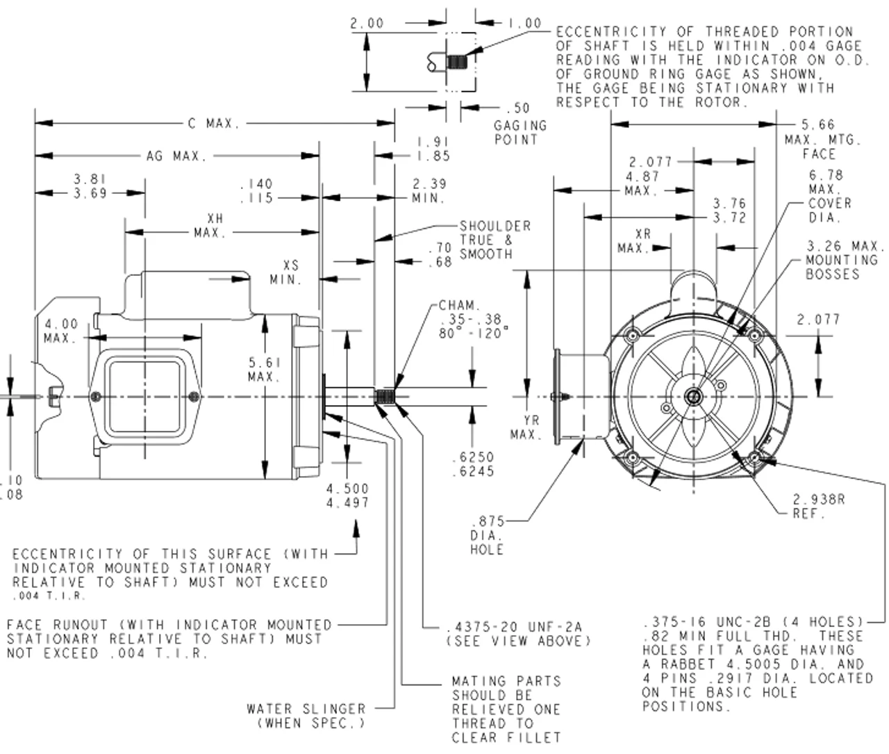 C465 Marathon 1/2 Hp Basic Jet Pump Motor 3600 RPM 115/230V TEFC 56J Frame (no Base) - Image 4