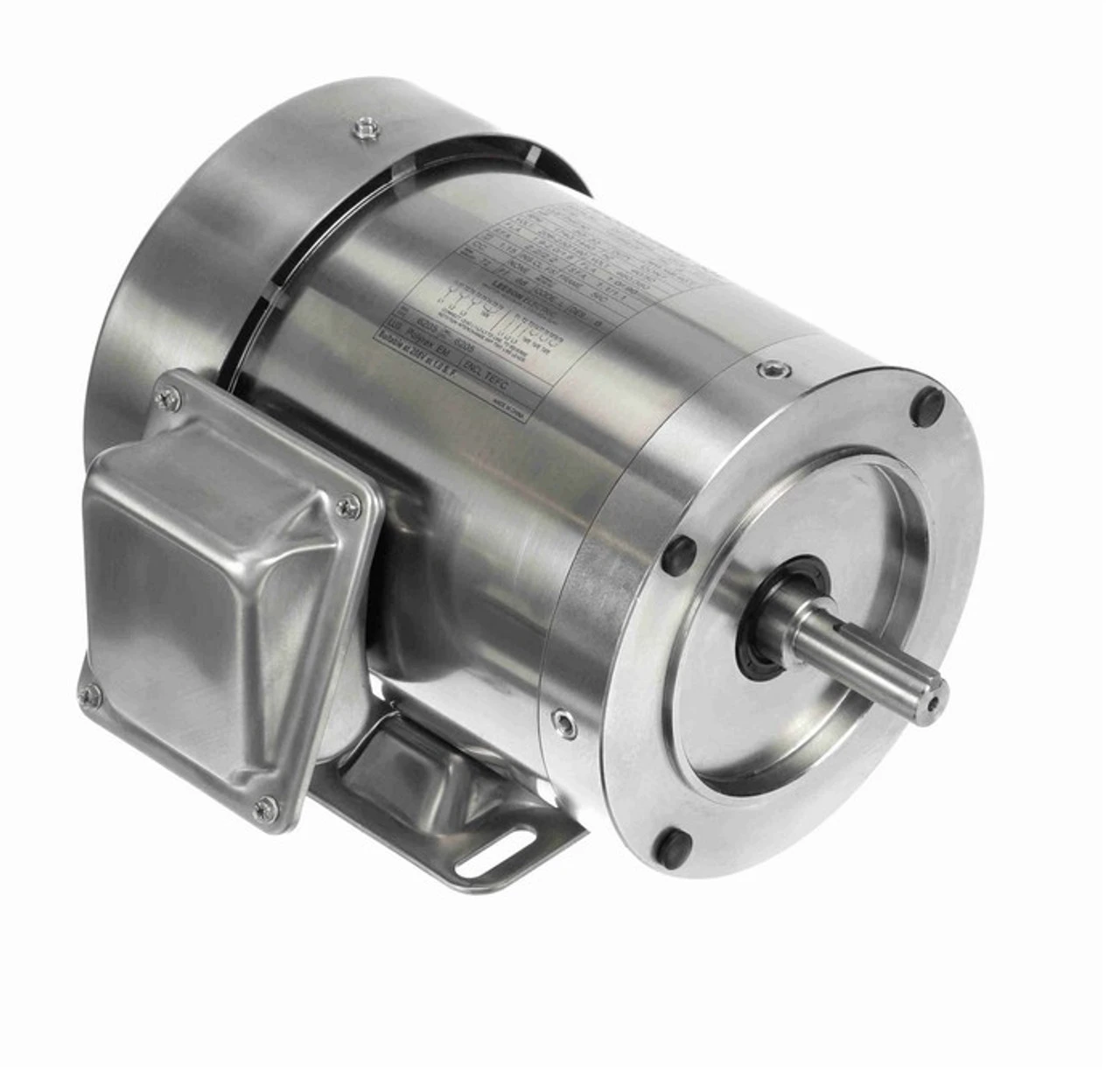 191949.00 Leeson 1/2 Hp 1800 RPM 208-230/460V 56C Frame (Rigid Base) TEFC 3-Phase All-Stainless Wash-Down Motor