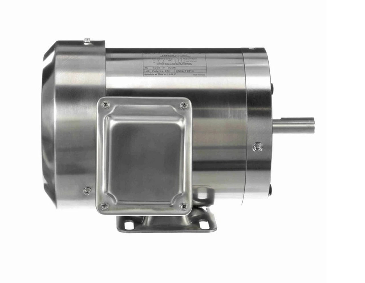 191949.00 Leeson 1/2 Hp 1800 RPM 208-230/460V 56C Frame (Rigid Base) TEFC 3-Phase All-Stainless Wash-Down Motor - Image 3