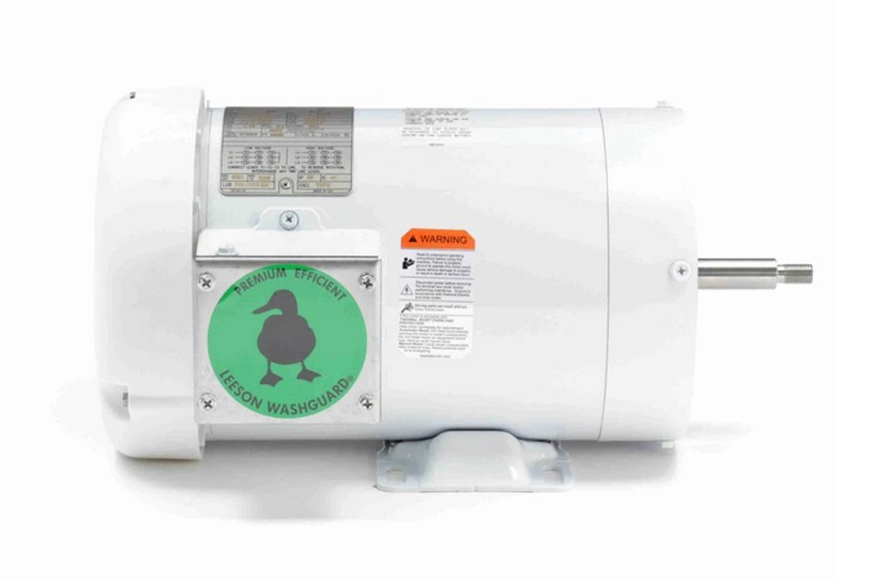 119461.00 Leeson 2 Hp 3600 RPM 208-230/460V 56J Frame (Rigid Base) TEFC 3-Phase Wash-Down Jet Pump Motor - Image 3