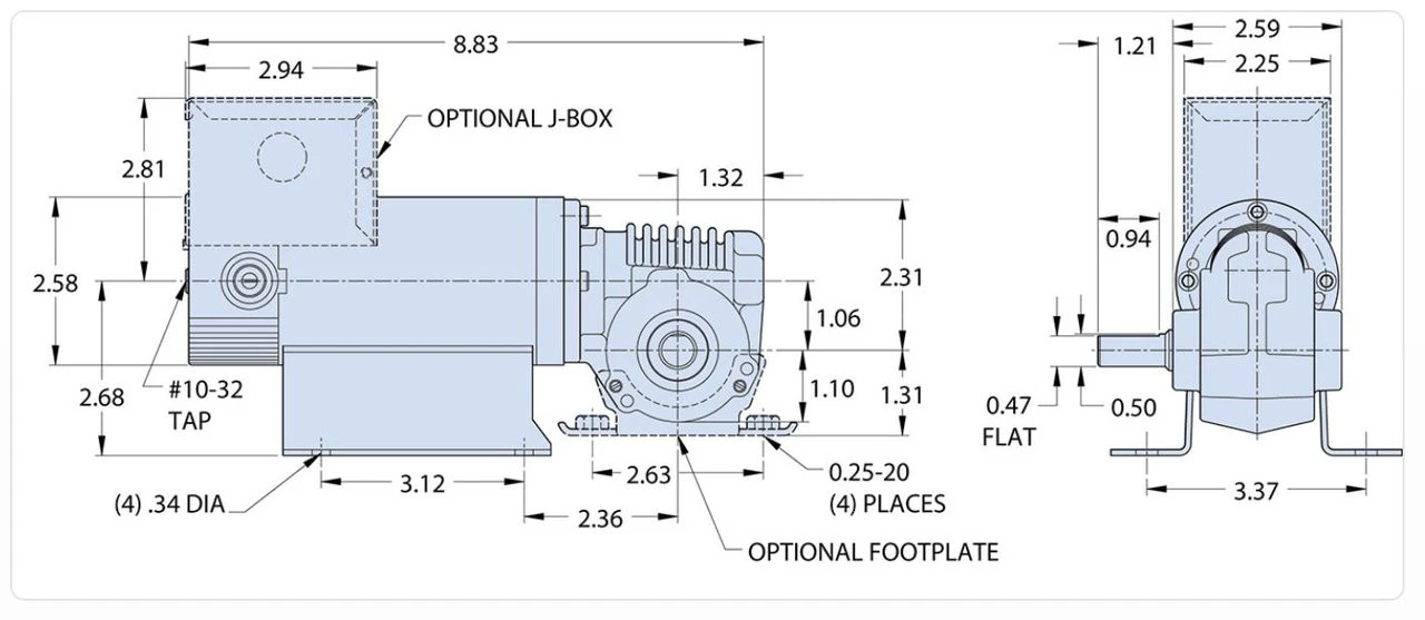 Bison 021-746-9060 Right Angle Gear Motor 1/15 Hp 30 RPM 90V DC - Image 2