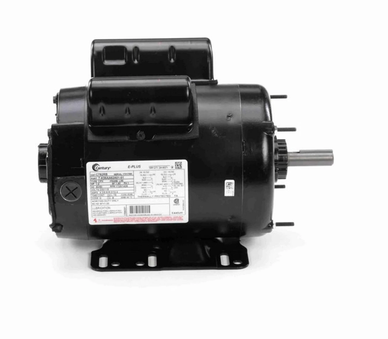 C782RB Century 1 Hp 1800/1500 RPM 115/230V TENV 56 Frame Belt Drive Motor - Image 3