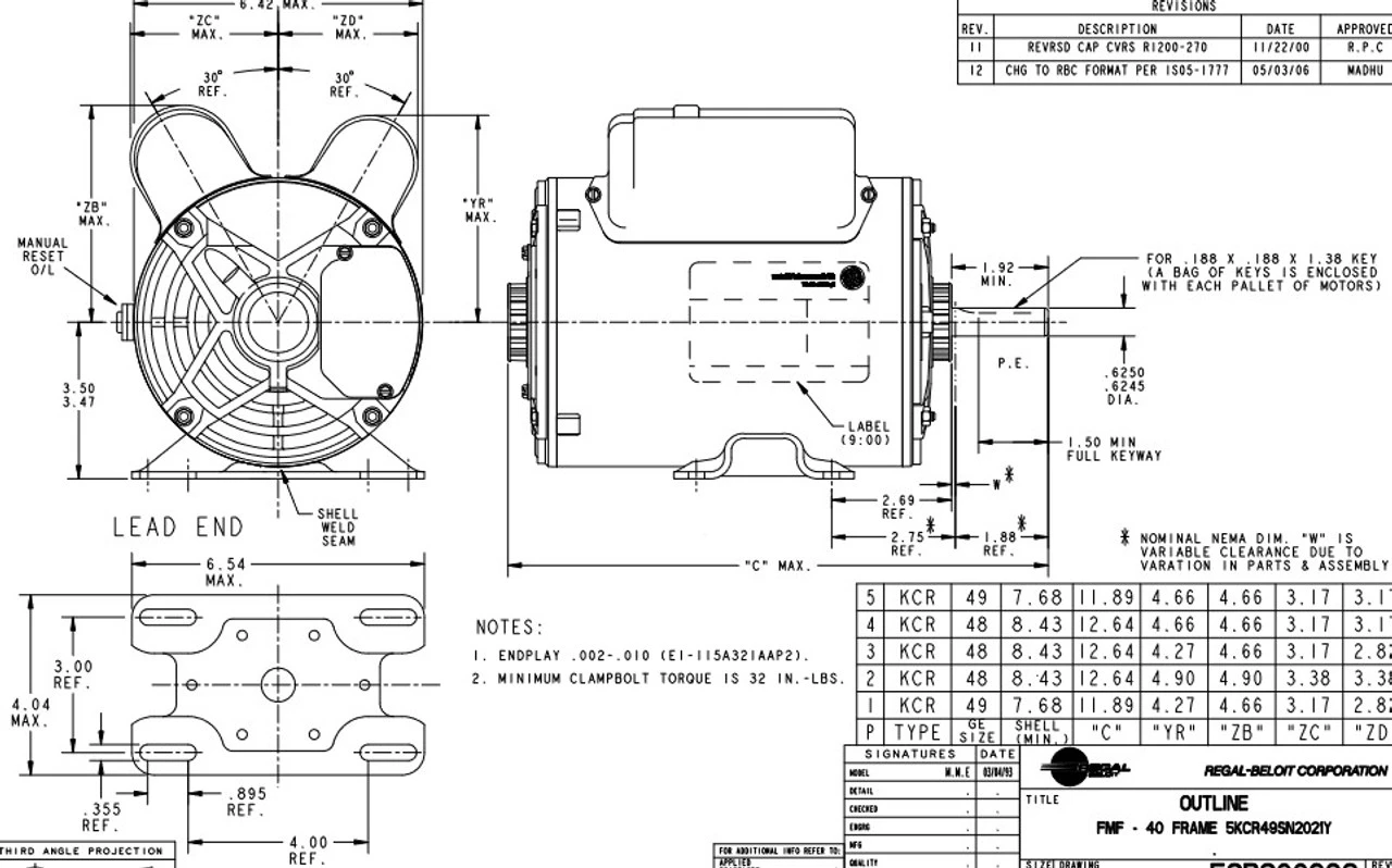 9036 Marathon 3 Hp (1 Speed) 230V 3600 RPM ODP 56 Frame Cap Start/Run Pressure Washer Motor - Image 4