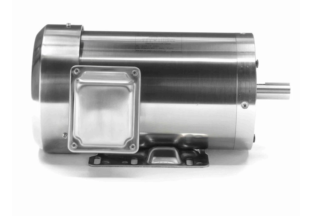 191491.00 Leeson 2 Hp 1800 RPM 208-230/460V 145TC Frame (Rigid Base) TEFC 3-Phase All-Stainless Wash-Down Motor - Image 3