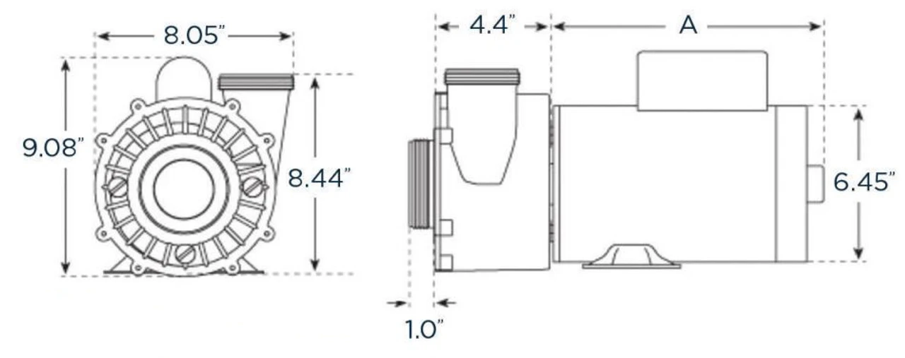 AKO30SS | 3 Hp 1-Speed 230V Genesis Spa Pumps 48 Frame Aqua-Flo Model EX2, XP2, XP2e - Image 2