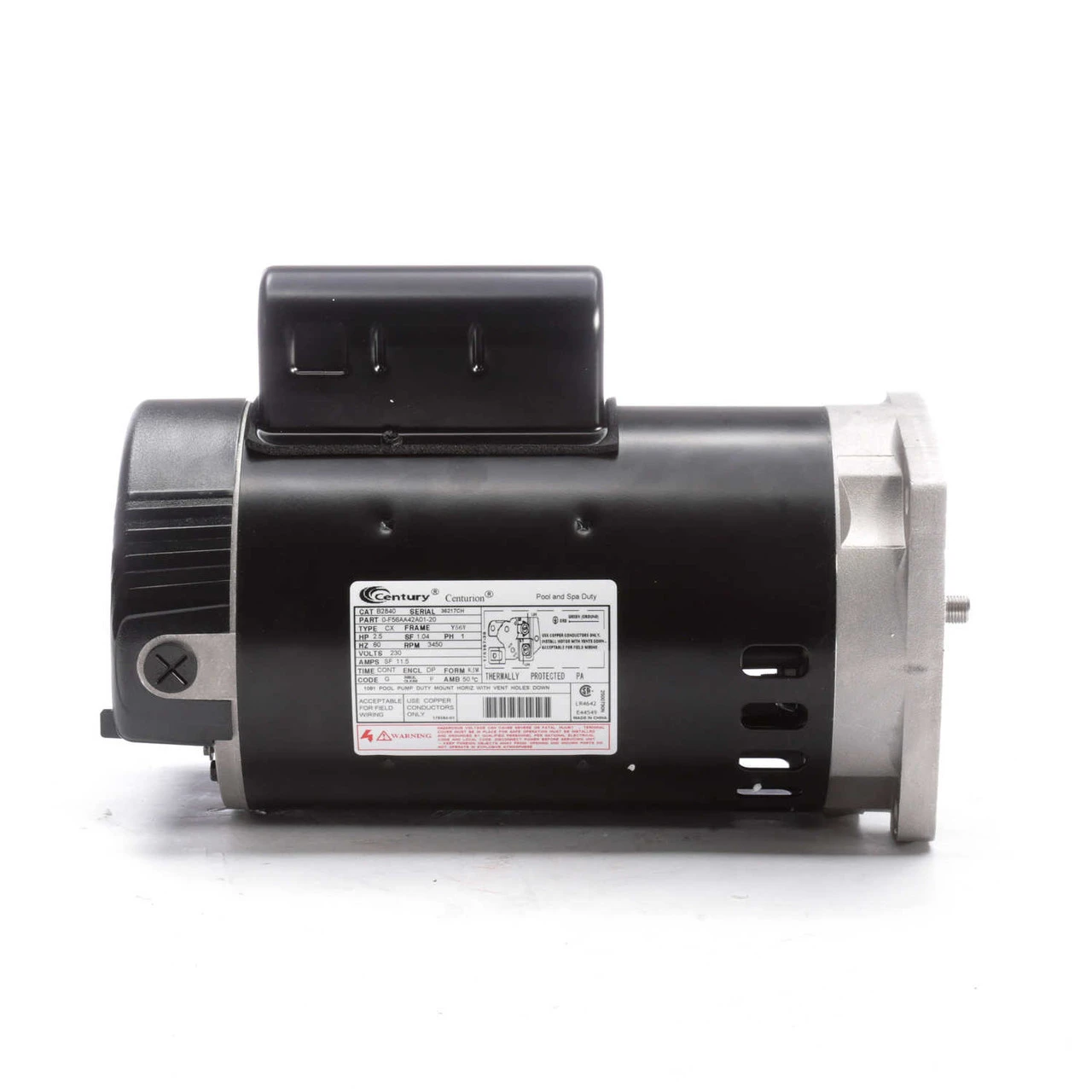 B2840V1 Century 2.5 Hp 3450 RPM 56Y Frame 230V Square Flange Pool Motor - Image 2
