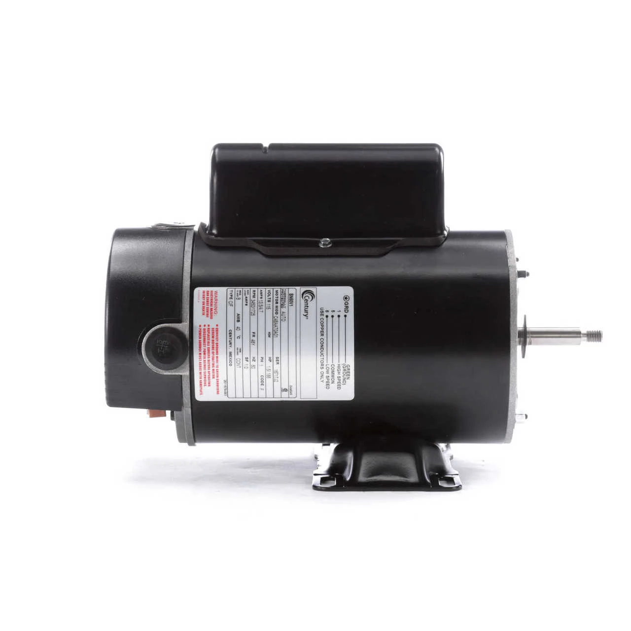 BN50V1 Century 1.5 Hp 3450/1725 RPM 48Y Frame 115V 2-Speed Pool & Spa Electric Motor Century # BN50V1 - Image 3