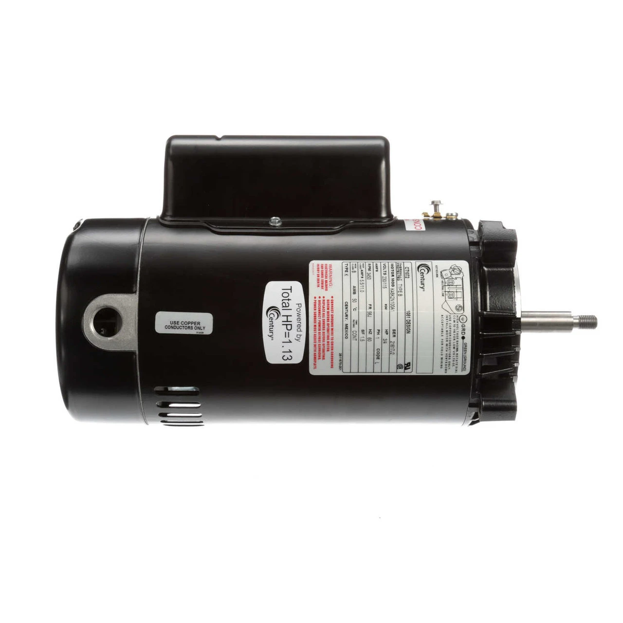 CT1072 Century 3/4 Hp 3450 RPM 56J Frame 115/230V Energy Efficient Swimming Pool Motor - Image 2