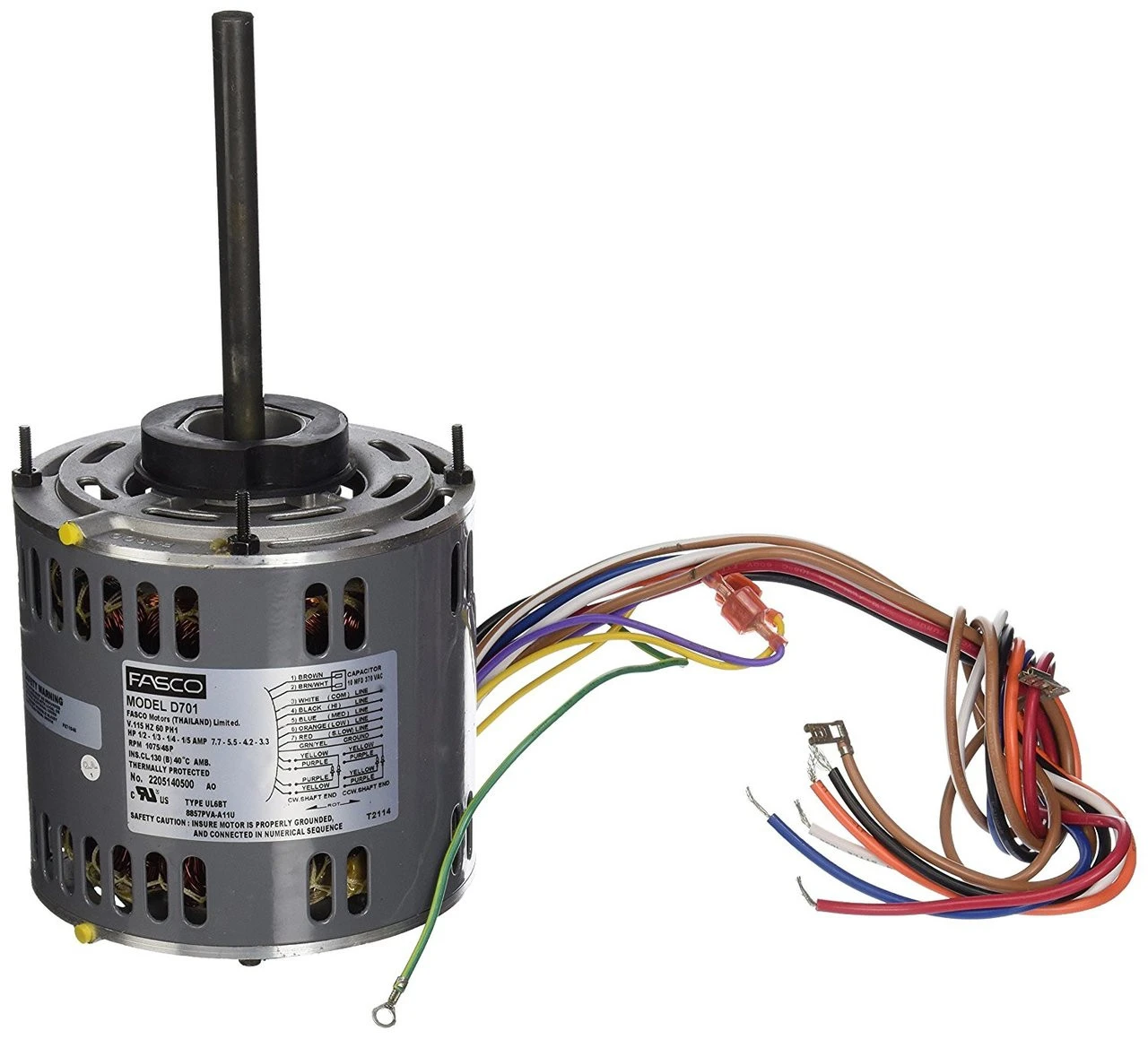 Fasco D701 Motor | 1/2 Hp 1075 RPM 4-Speed 115 Volts 5.6" Diameter Fasco Furnace Motor
