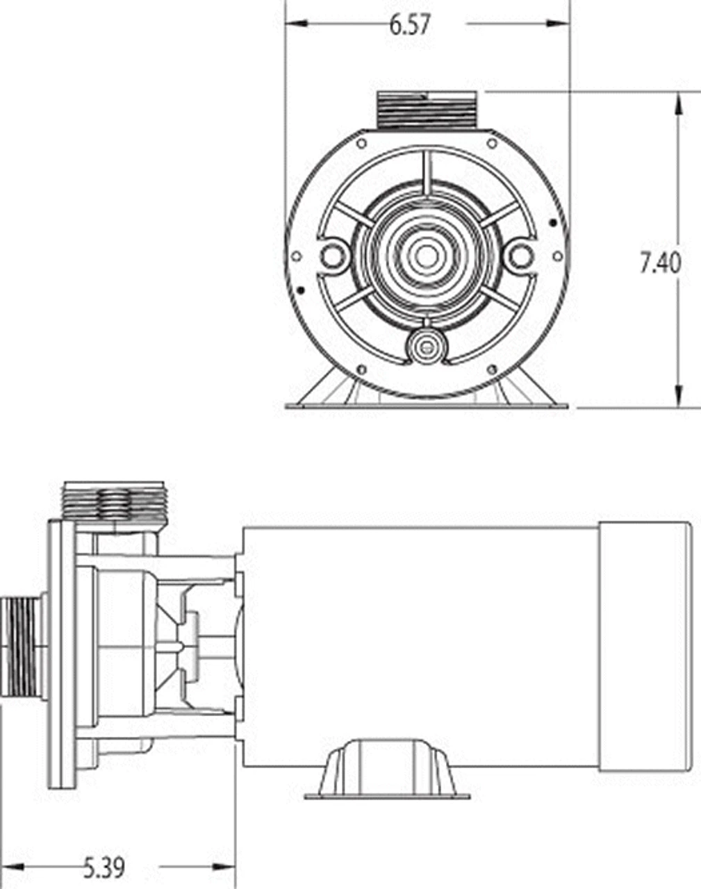3410610-15 Waterway | 1.5 Hp 115V 1-Speed Waterway Spa Pump Center Discharge - Image 3
