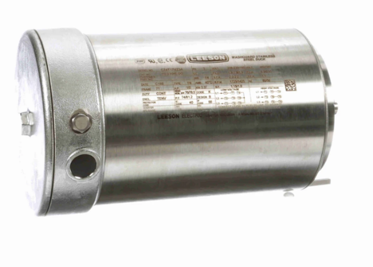 103396.00 Leeson 1/2 Hp (2 Spd) 3.7 KW 208-230/460V 1800 RPM 3-Phase 71 Frame B14 TENV (no Base) Motor