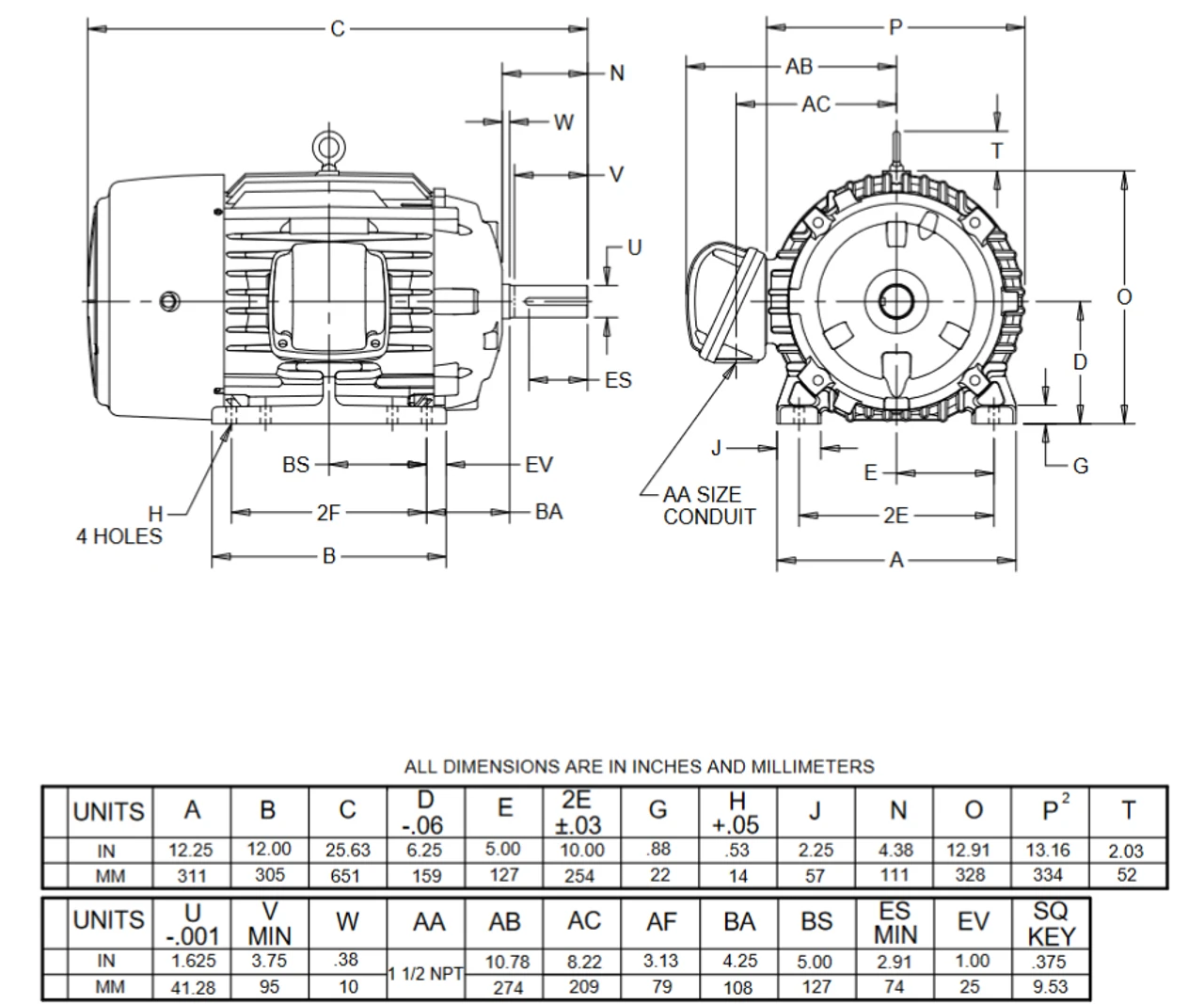 X20P1B Nidec 20 Hp 3600 RPM 256T Frame (Rigid Base) 230/460V TEFC 3-Phase Hazardous Duty Motor - Image 2